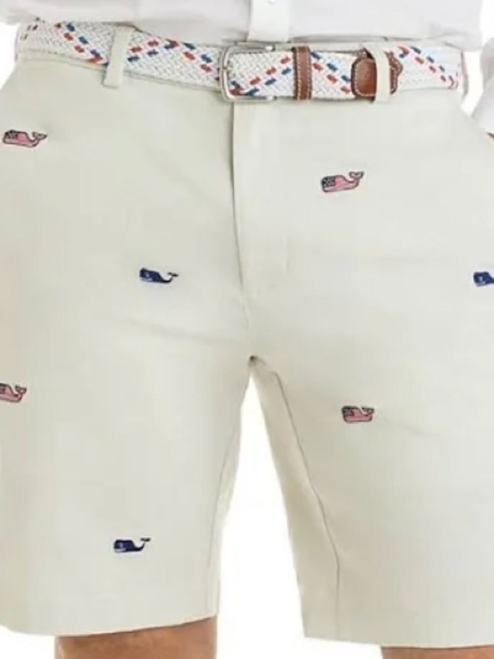 Vineyard Vines Patriotic Whale Chino Shorts Men’s Size 30 White Americana USA - Picture 4 of 5